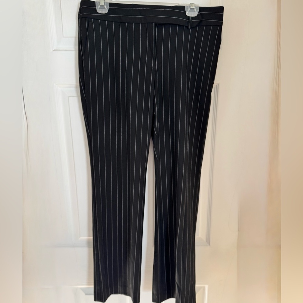 Loft black and white striped pants size 8